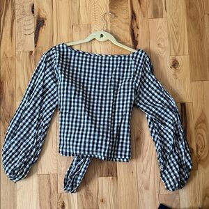 Weekend in Martha’s Vineyard, Flattering,White Checkered Women's Top